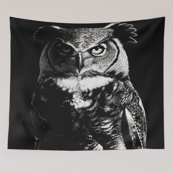 Item preview, Great Horned Dragon Owl dragon spirit on design of owls face designed and sold by Stanley Morrison.