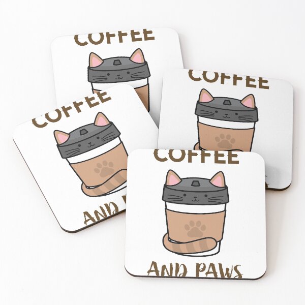 Item preview,  Coffee and Paws Cute Coffee Mug Cat Kawaii Gift For Coffee Lover designed and sold by Scratches Tees.