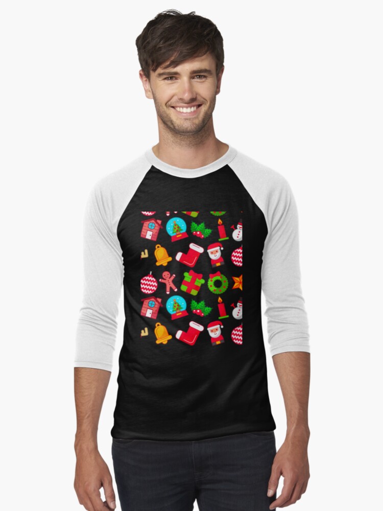 Thumbnail 1 von 3, Baseballshirt mit 3/4-Arm, Weihnachtsmuster designt und verkauft von ryaneliz91.