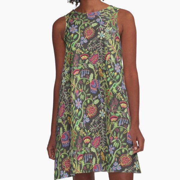 Magic Garden botanical pattern A-Line Dress