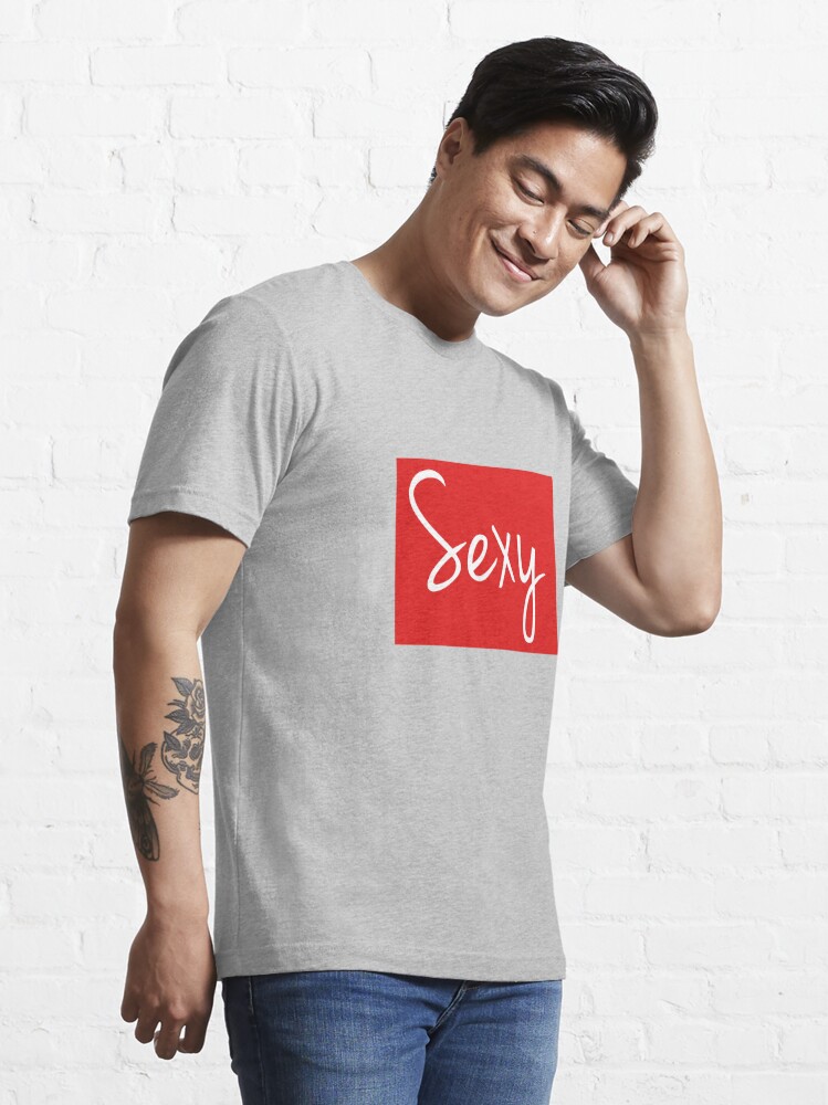 White t outlet shirt red writing