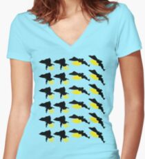 Foot Dive! Women's Fitted V-Neck T-Shirt