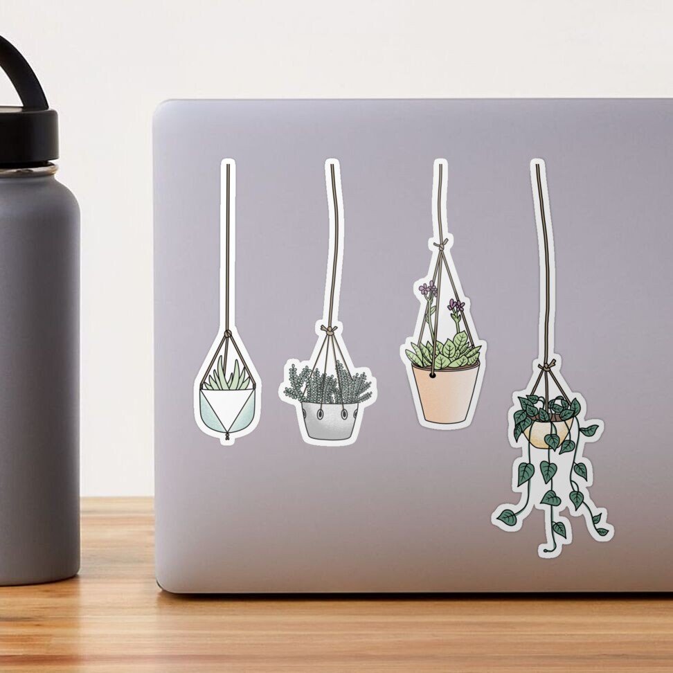 Hanging Plant Laptop Sticker Pack - Plant Stickers Laptop Decal