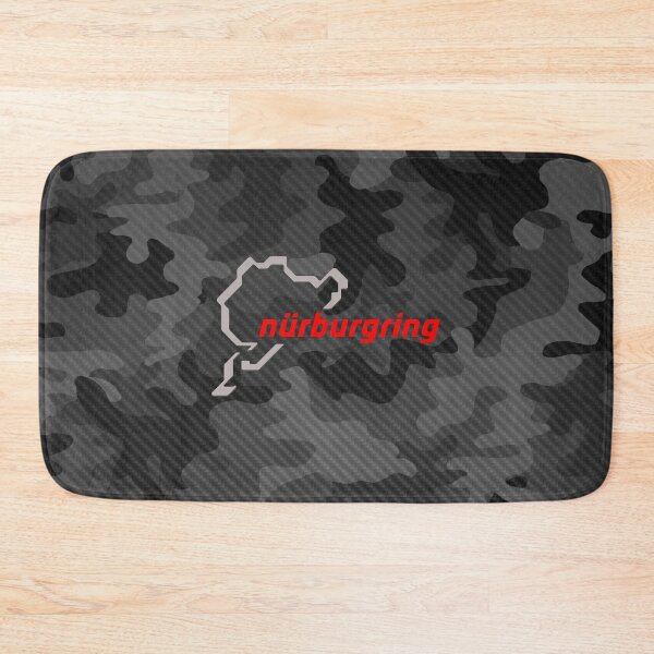Item preview, Nürburgring Nordschleife logo on carbon camouflage – racing track design designed and sold by Road To Track.