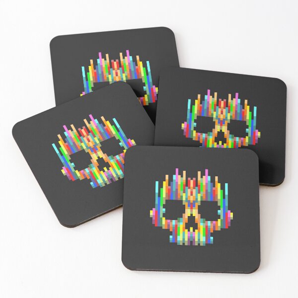 Item preview, Colorful Pixel Skull (Black) designed and sold by ScruffyCrow.