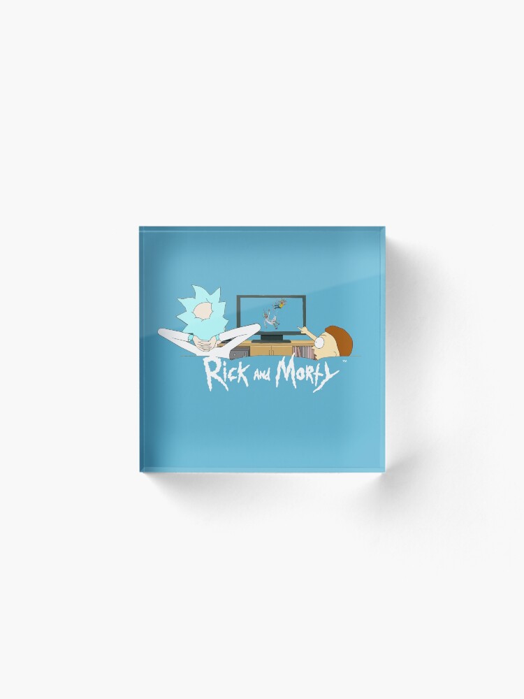 Alternate view of Rick and Morty - Watching TV Acrylic Block