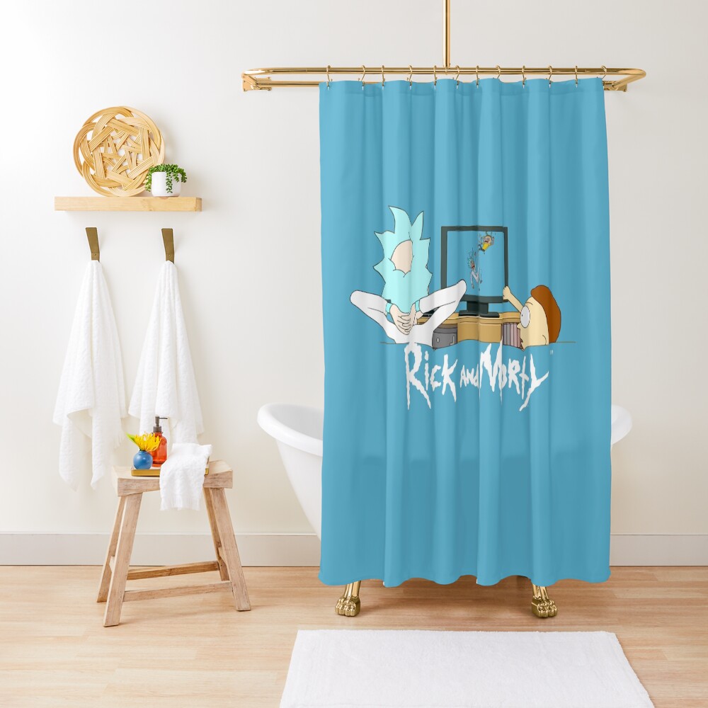 Rick and Morty - Watching TV Shower Curtain