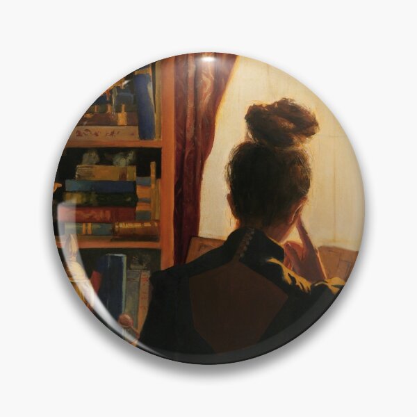 A Pensive Young Witch's Study Pin