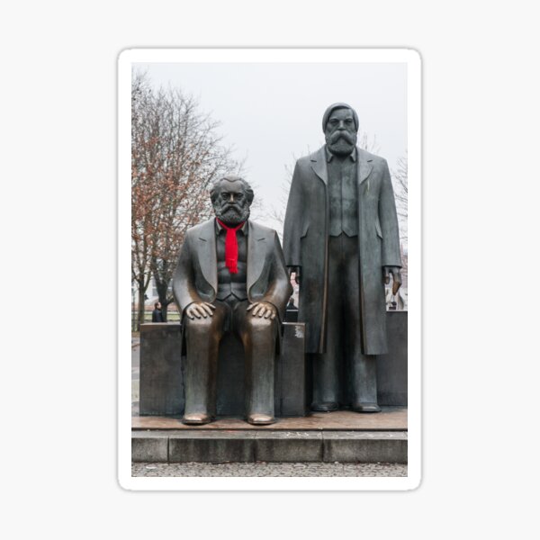 Marx, Engels and the red scarf Sticker