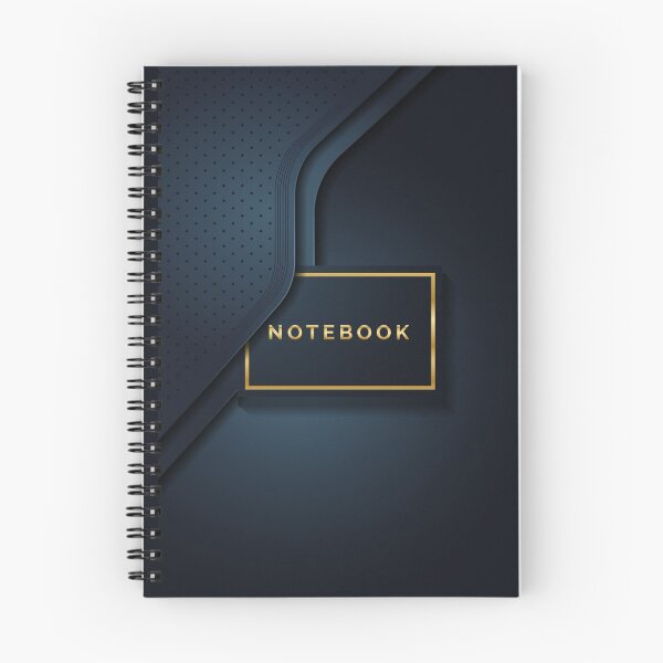 Item preview, Stylish Black Blue Leather Look Gold Minimalist Design Notebook designed and sold by TexasMerch.