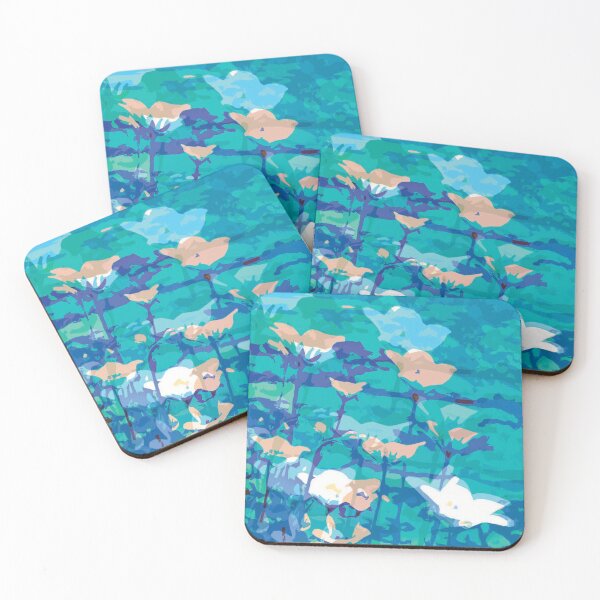 Item preview, Flowers on blue designed and sold by Marju Rose.