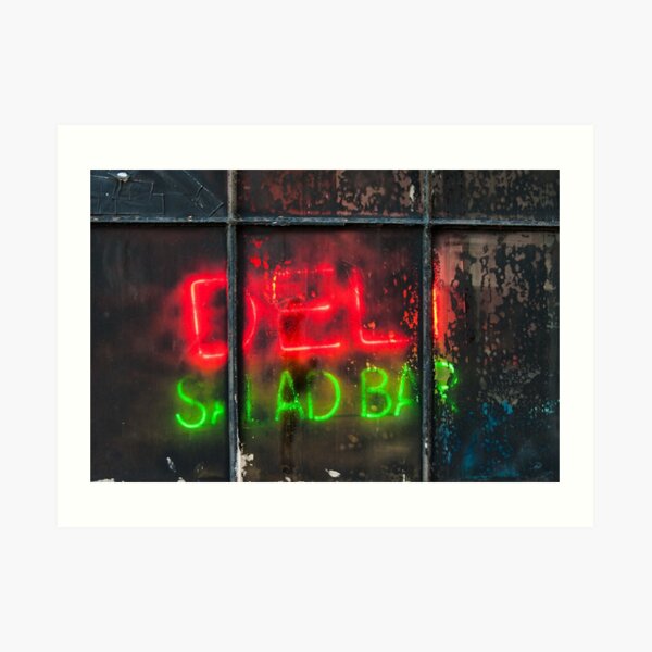 NYC Neon Deli Salad Bar Art Print