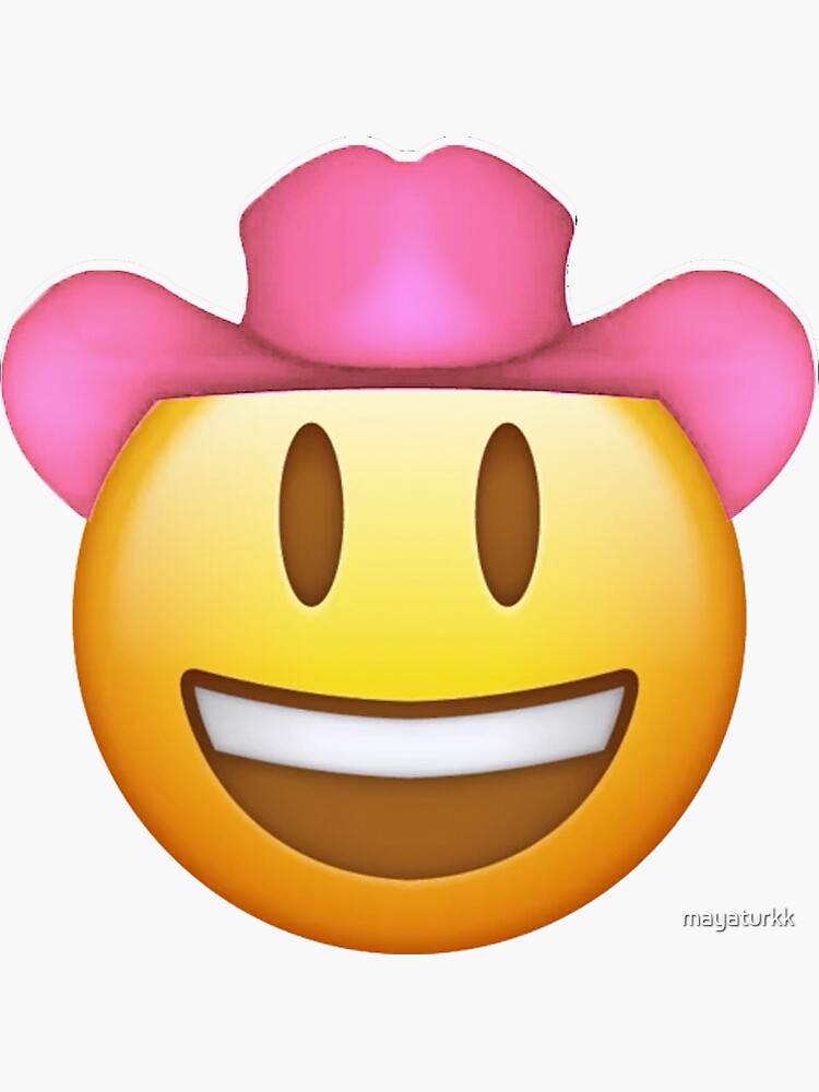 Cowboy With A Pink Hat Sticker For Sale By Mayaturkk Redbubble