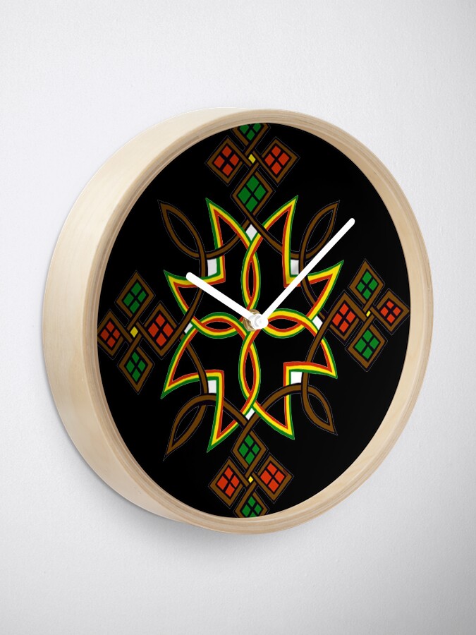 "Ethiopian cross" Clock for Sale by NabilJamal Redbubble