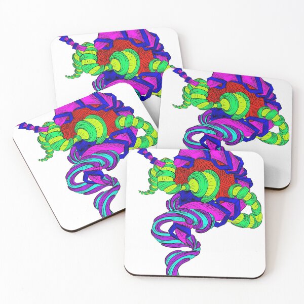 Item preview, neon colored abstract swirls and shapes designed and sold by serotonin-art.