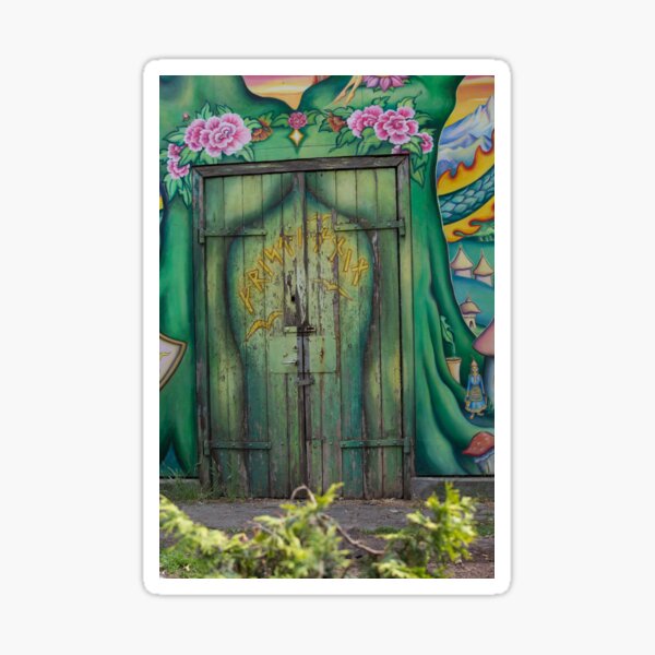 Green door, Copenhagen, Christiania Sticker