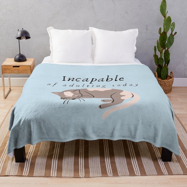 Item preview, Incapable of Adulting Today - Lazy cat design  designed and sold by CLPDesignLab.