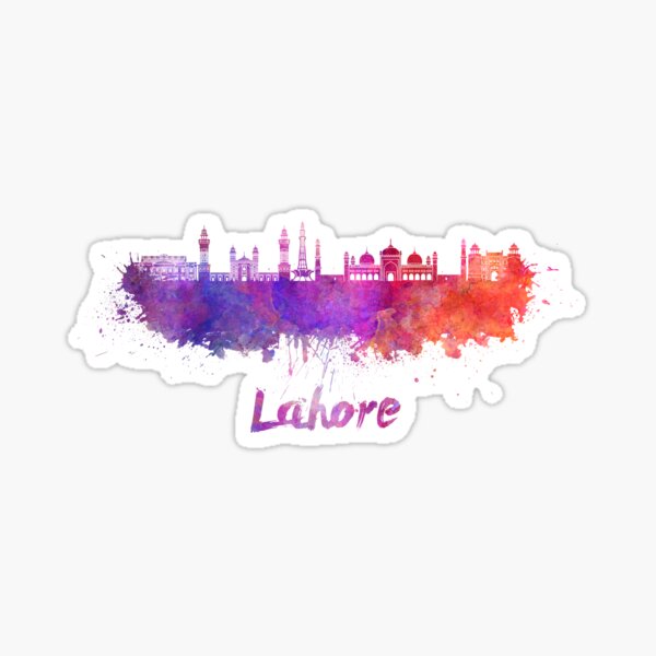 "Lahore skyline in watercolor" Sticker for Sale by paulrommer Redbubble