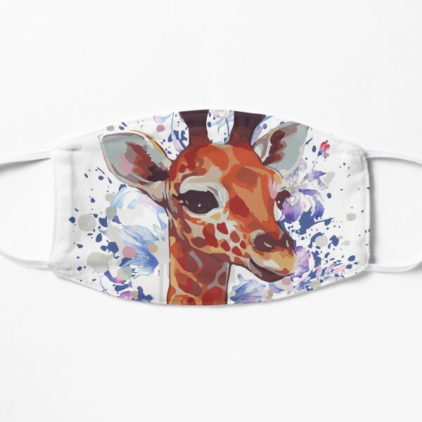 Giraffe - Cute Giraffe - Giraffe Drawing Flat Mask