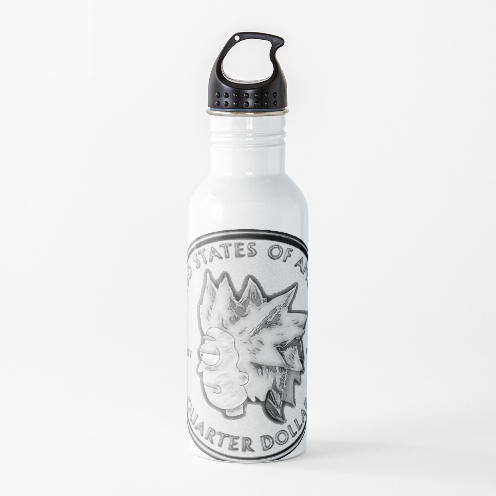 Rick Sanchez Wig Quarter Coin Water Bottle
