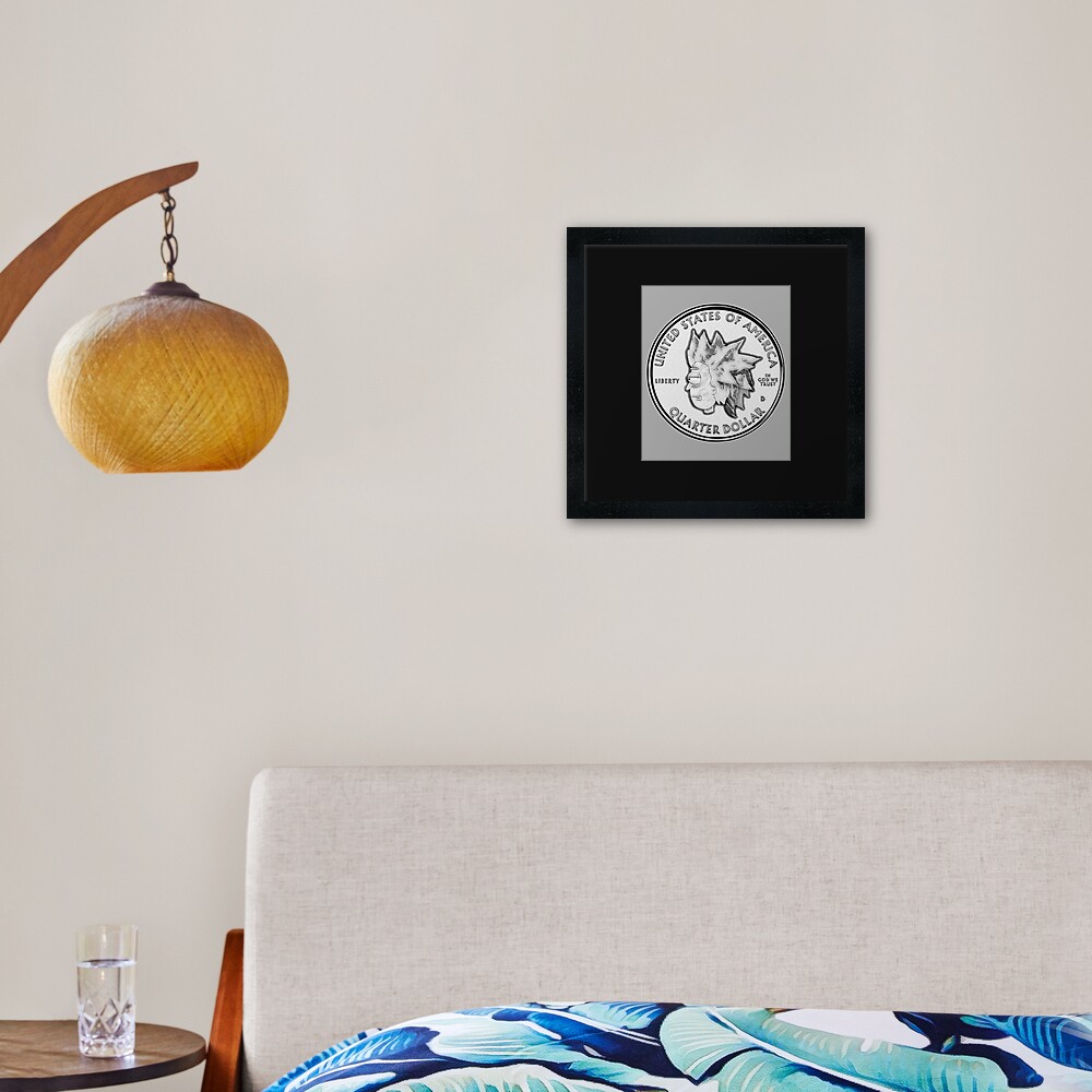 Rick Sanchez Wig Quarter Coin Framed Art Print