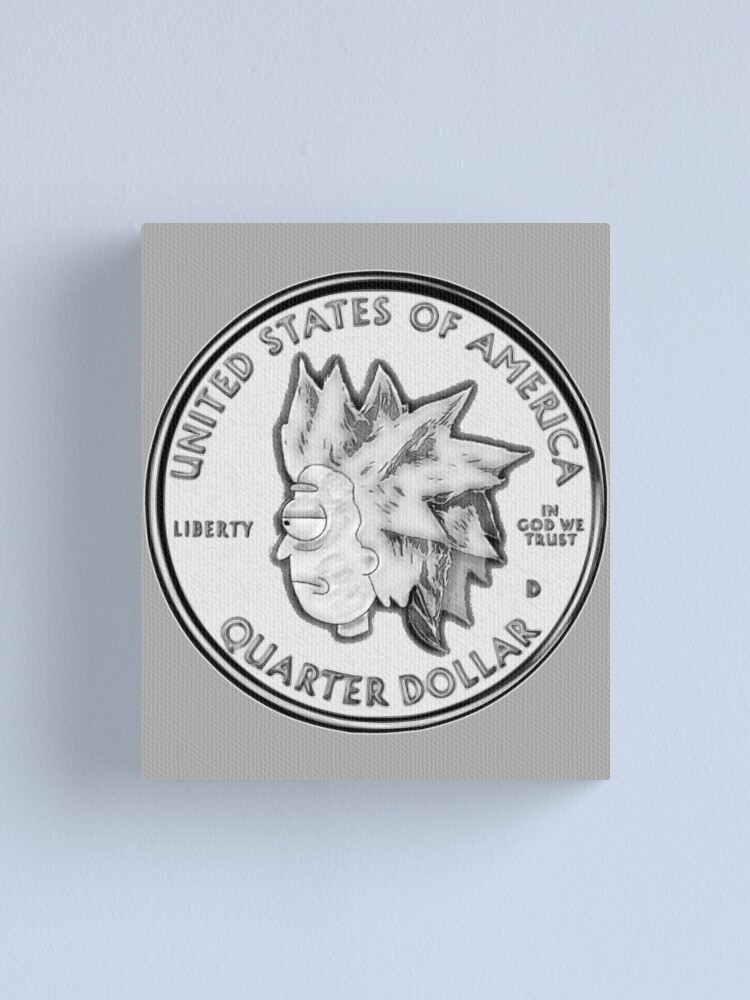 Alternate view of Rick Sanchez Wig Quarter Coin Canvas Print