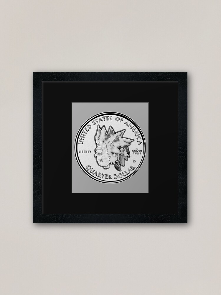 Alternate view of Rick Sanchez Wig Quarter Coin Framed Art Print
