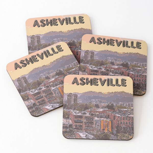 Item preview, Asheville, NC, Downtown illustration with text designed and sold by cocotoe.