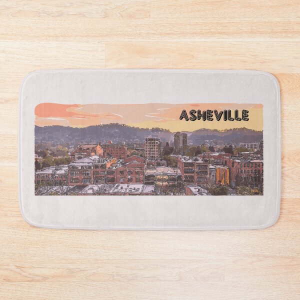Item preview, Asheville, NC, Downtown illustration with text designed and sold by cocotoe.