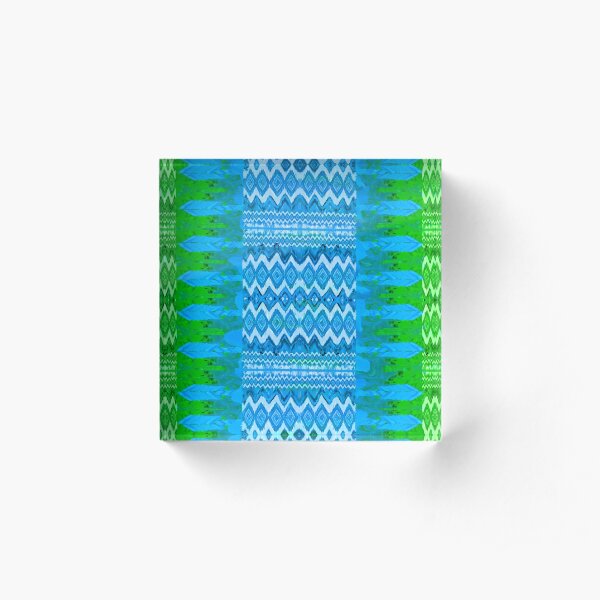 Pluma Blue & Green Acrylic Block