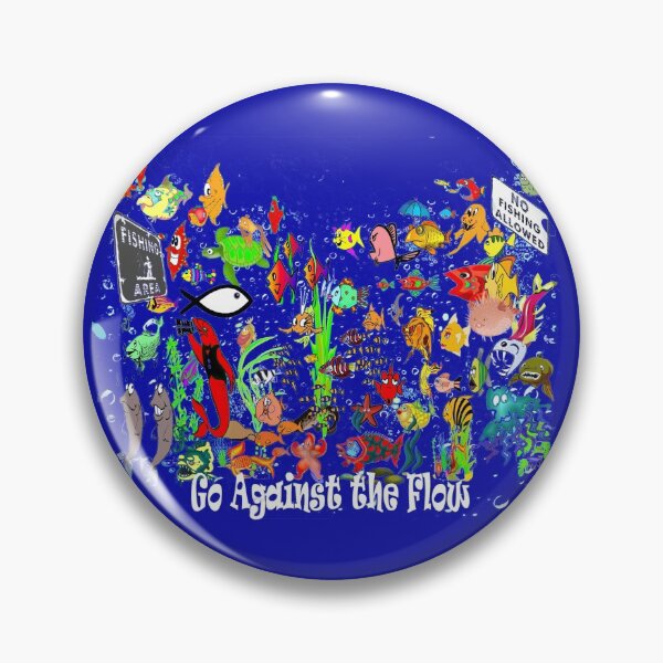 Item preview, Jesus Christ Savior Go Against the Flow Christian Witness Fish Symbol  designed and sold by hispanicworld.