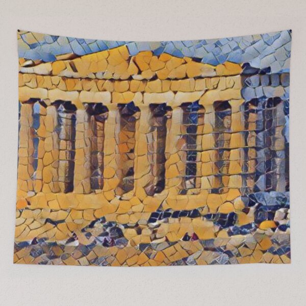 Item preview, Greece Parthenon Artistic Illustration Classic Random Mosaic Style designed and sold by D4li98.