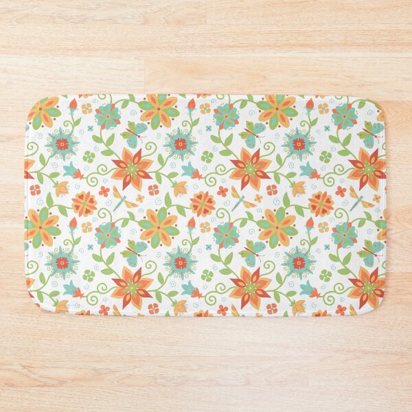 Item preview, Flowers, Butterflies, and Dragonflies on White Pattern designed and sold by Diana Garrison.
