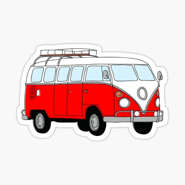 Caravan Art Stickers Redbubble - camper van roblox