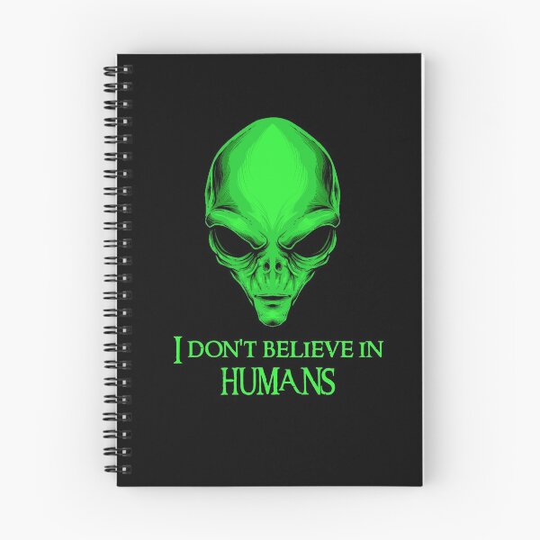 Item preview,  Cara alienígena verde neón con texto "No creo en los humanos" designed and sold by Lokoz.