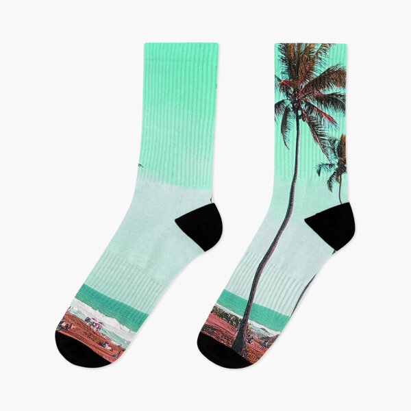 Item preview, Green and Pink Palm Tree Beach Scene in Brazil designed and sold by Andrei Rose.