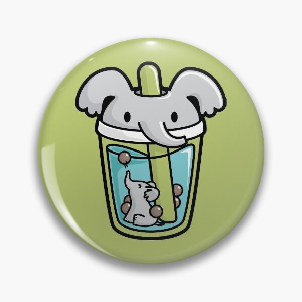 Item preview, Bubble Tea with White Cute Kawaii Elephant Inside designed and sold by BobaTeaMe.