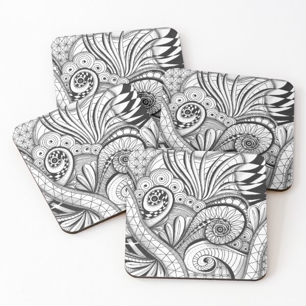 Item preview, Abstract black and white Coloring page inspired by zentangle 2 designed and sold by Nathalia  Lodi.