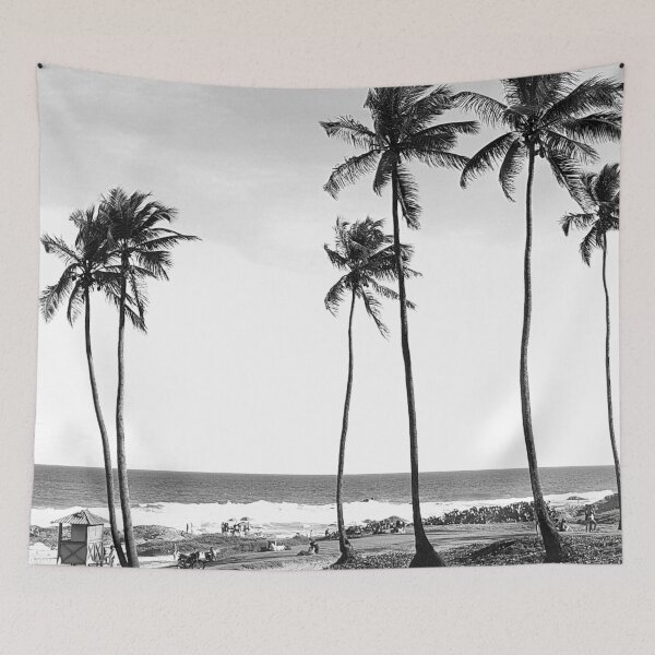 Item preview, Black and White Palm Tree Beach Scene in Brazil designed and sold by Andrei Rose.
