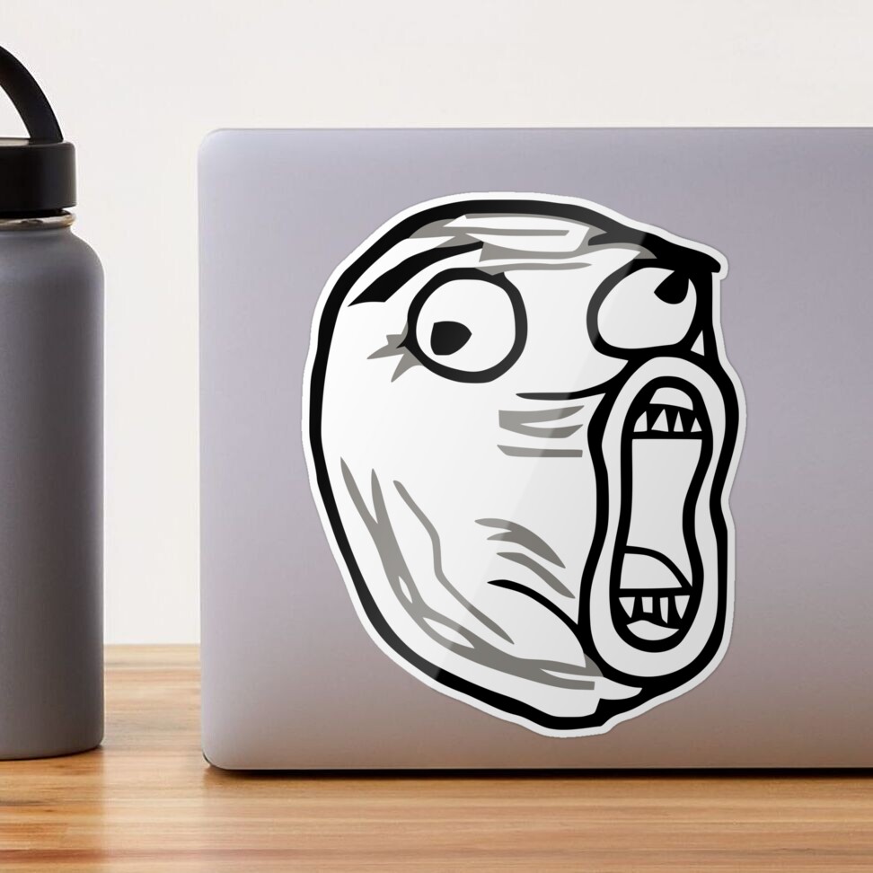 Adesivo de notebook troll face meme