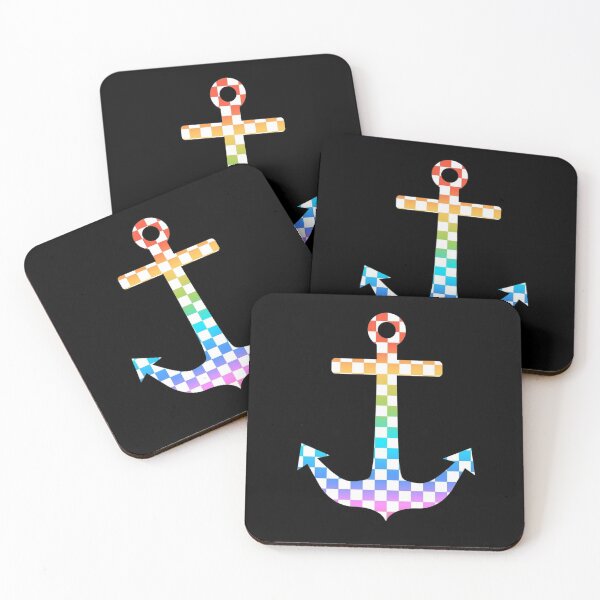 Item preview, Rainbow checkerboard anchor  designed and sold by Sleepygirl2010.