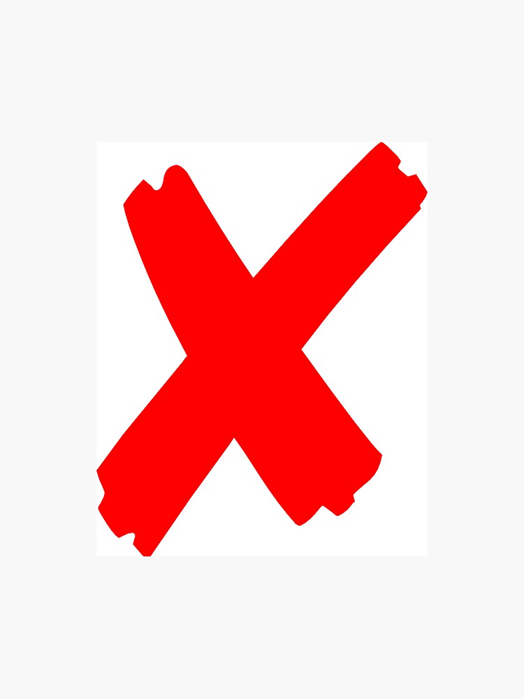 "Red big X letter , warning sign " Sticker for Sale by hazemyehia