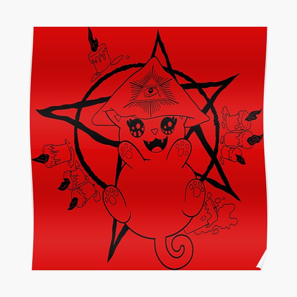 The Devils Hand Posters Redbubble - dark redblood red satanic pentagram symbol roblox