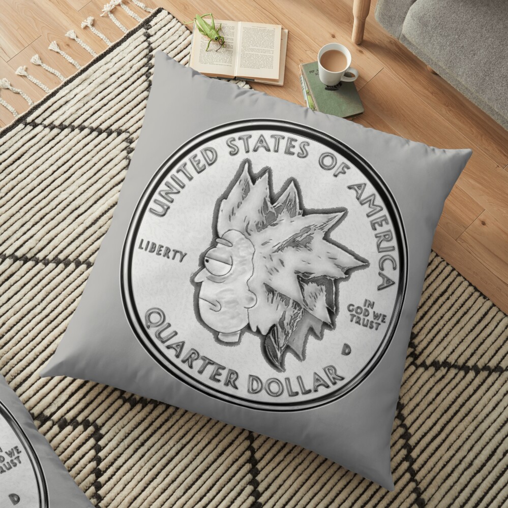 Rick Sanchez Wig Quarter Coin Floor Pillow