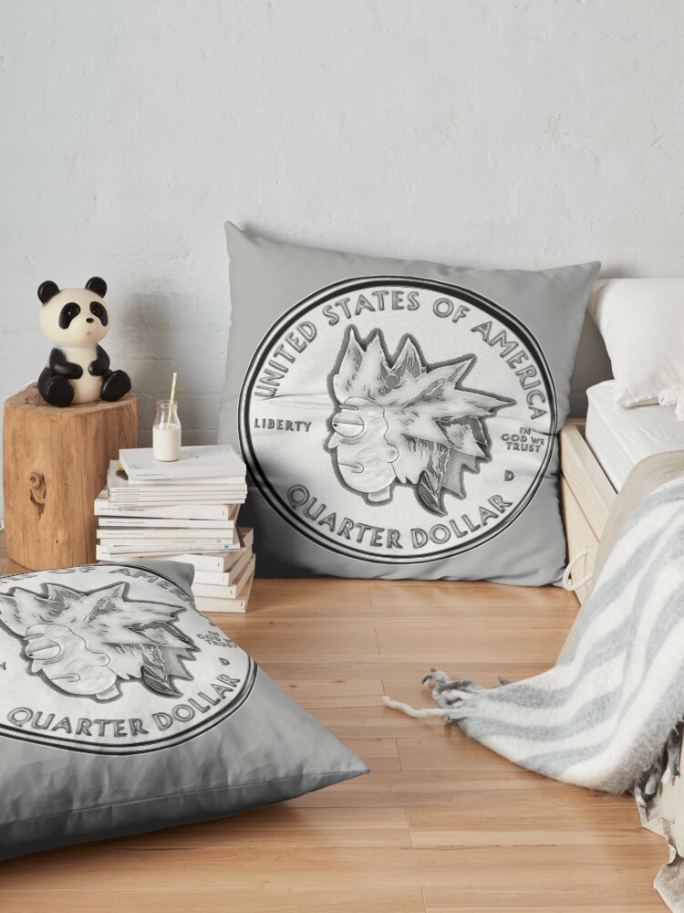 Alternate view of Rick Sanchez Wig Quarter Coin Floor Pillow