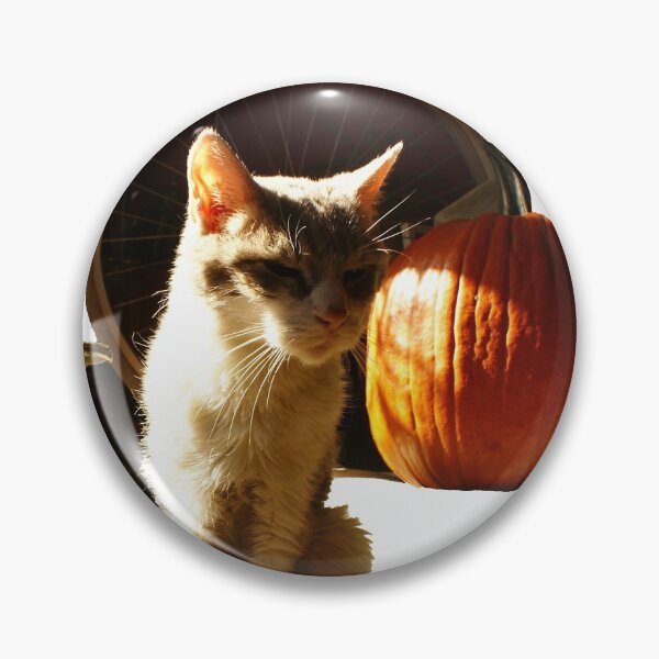 Item preview, Halloween Cat with Pumpkins designed and sold by GingerBlooms.