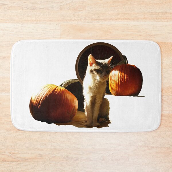 Item preview, Halloween Cat with Pumpkins designed and sold by GingerBlooms.