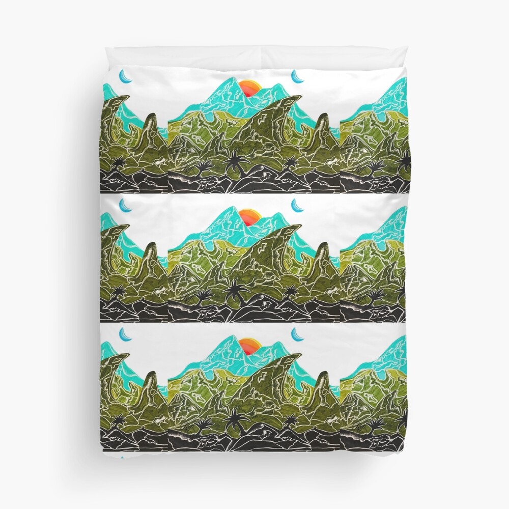 Mountains in Paradise Duvet Cover