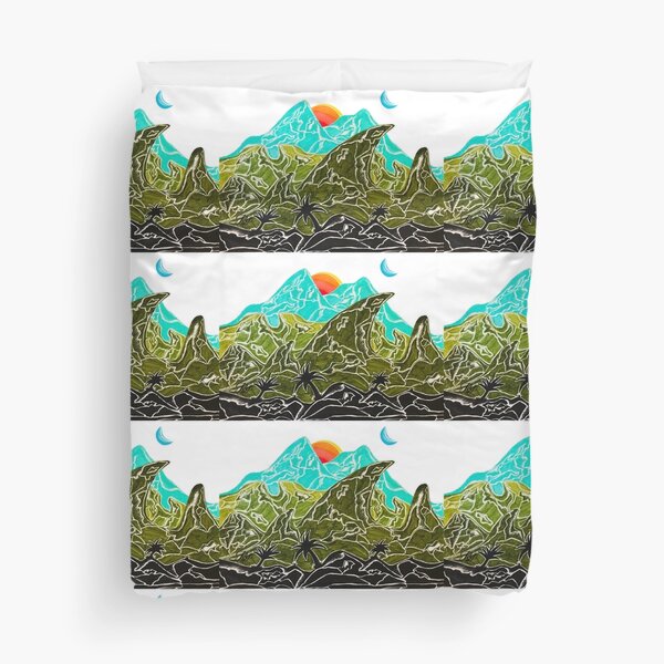 Mountains in Paradise Duvet Cover