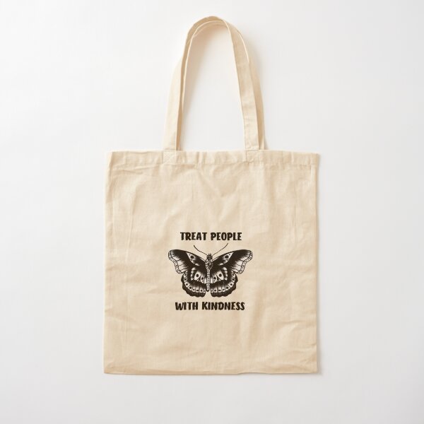 Treat People With Kindness Moth Cotton Tote Bag
